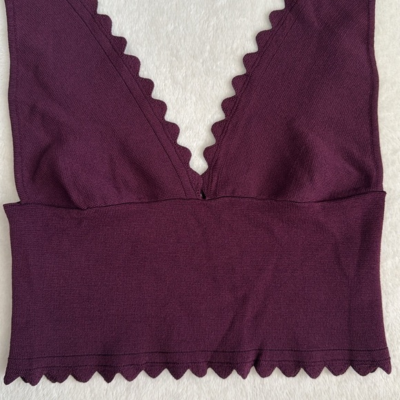Intimately by Free People | In Bloom Scalloped Knit Brami Top OB1136855 Plum XS - Picture 6 of 16